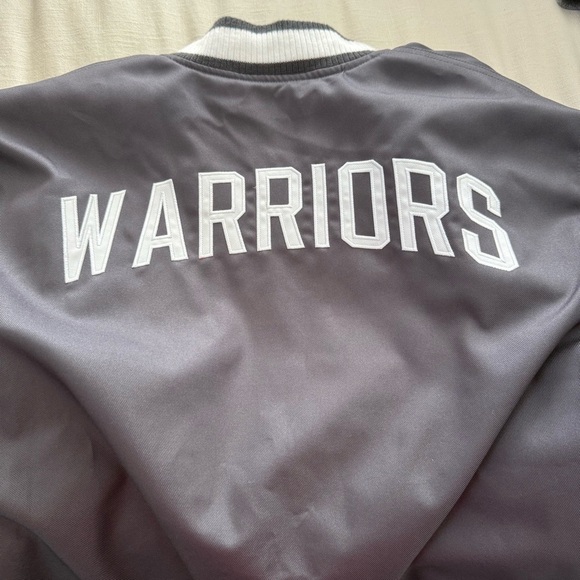 NBA Women's Golden State Warriors JH Design Gray PolyTwill Logo Jacket Unisex 2X - Picture 6 of 11